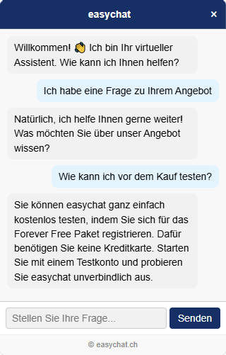 easychat AI Bot aus der Schweiz